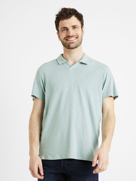 Celio Světle modré pánské polo tričko Celio Deolive