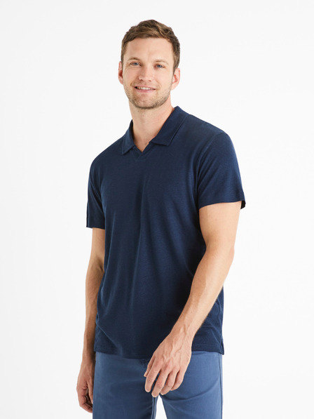 Celio Tmavě modré pánské polo tričko Celio Deolive
