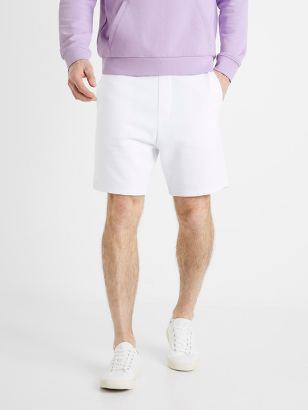 Celio Bílé pánské teplákové kraťasy Celio Toshort