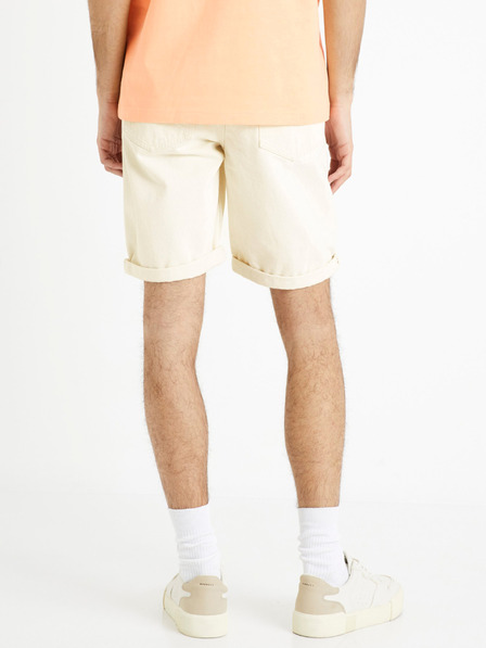 Celio Krémové pánské džínové kraťasy Celio Dojogdenbm