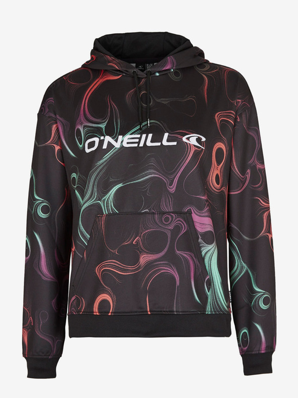O'Neill Oranžovo-černá dámská vzorovaná mikina O'Neill RUTILE HOODIE FLEECE
