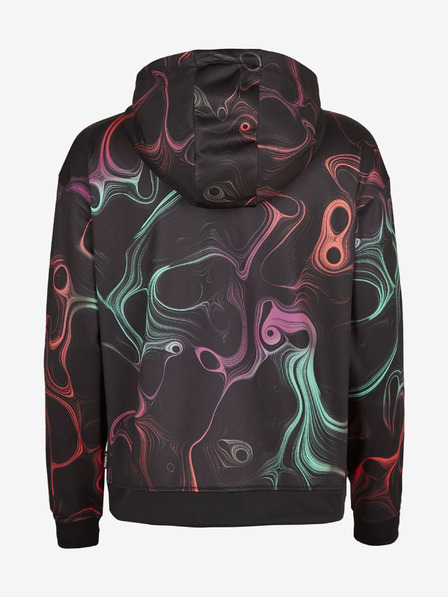 O'Neill Oranžovo-černá dámská vzorovaná mikina O'Neill RUTILE HOODIE FLEECE
