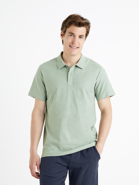 Celio Světle šedé pánské basic polo tričko Celio Feflame