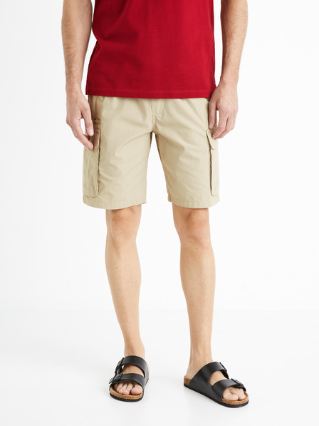 Celio Béžové pánské kraťasy Celio Fostopbm