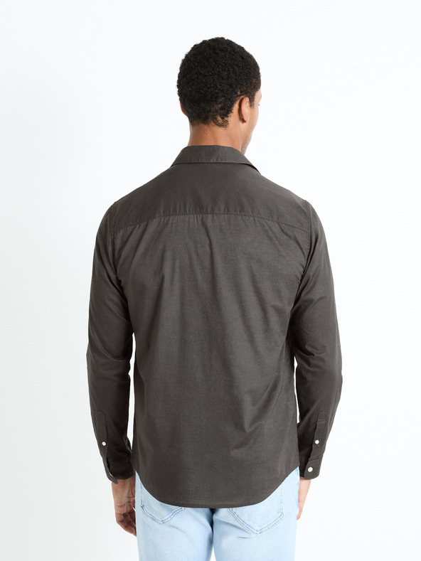Celio Tmavě šedá pánská  košile Celio Fames