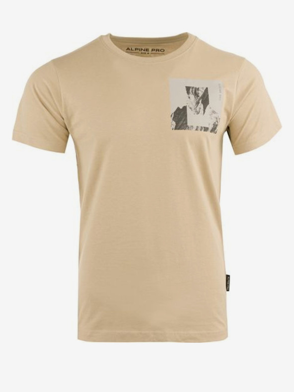 ALPINE PRO Béžové pánské tričko ALPINE PRO WEDOR