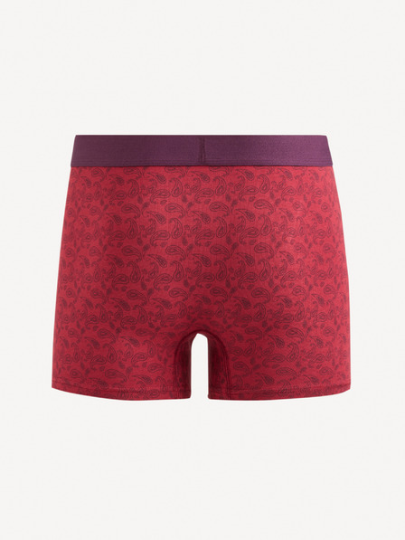 Celio Červené pánské vzorované boxerky Celio Fipaisle