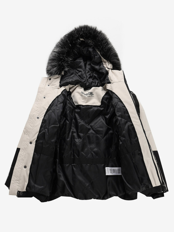 ALPINE PRO Černo-bílá holčičí zimní bunda ALPINE PRO Egypo