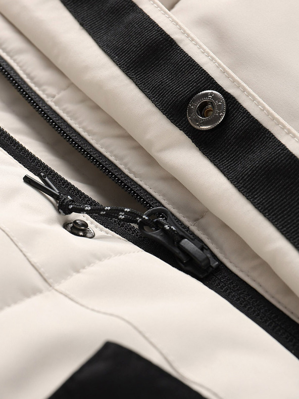 ALPINE PRO Černo-bílá holčičí zimní bunda ALPINE PRO Egypo