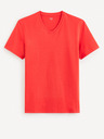 Celio Červené pánské basic tričko Celio Debasev