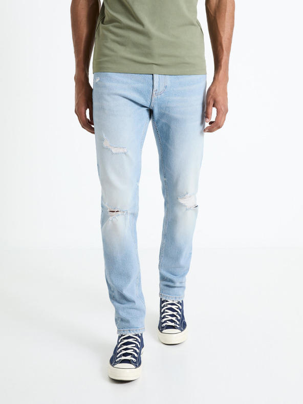 Celio Světle modré pánské slim fit džíny Celio Fostroy