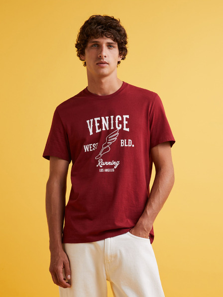Celio Červené pánské tričko Celio Feklyn