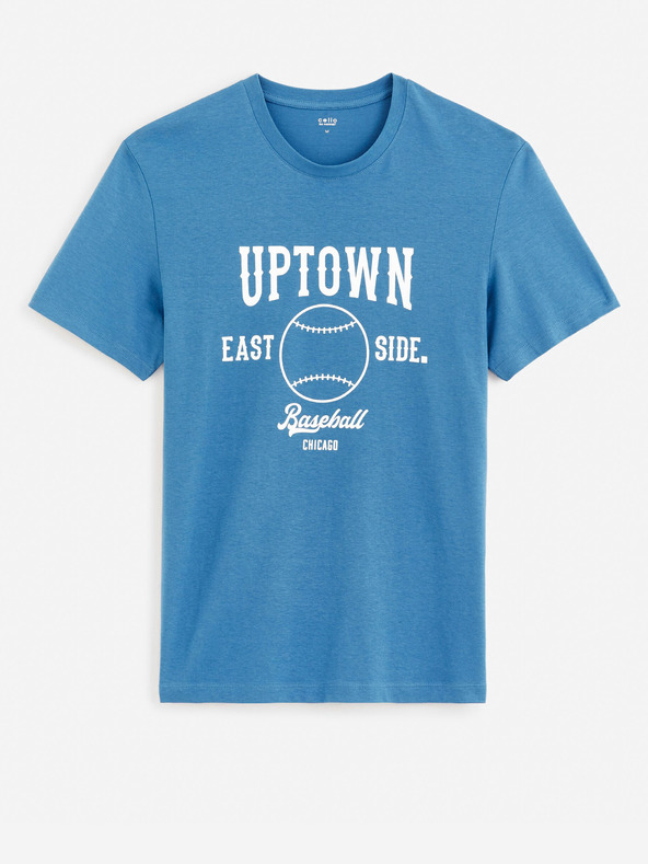 Celio Modré pánské tričko Celio Feklyn