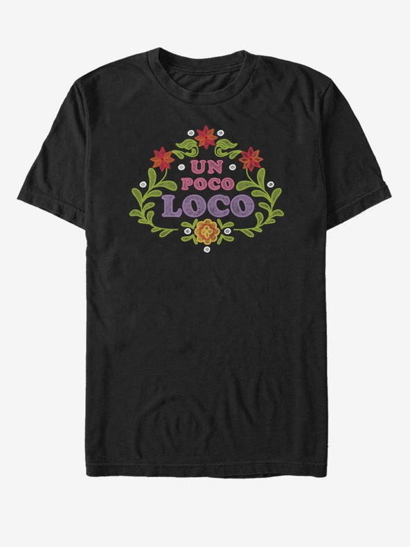 ZOOT.Fan Černé unisex tričko s potiskem ZOOT.Fan Un Poco Loco Floral Emb Pixar