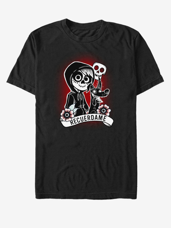 ZOOT.Fan Černé unisex tričko ZOOT.Fan Recuerdame Tattoo Pixar