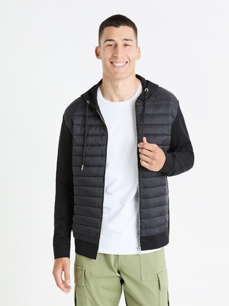 Celio Černá pánská prošívaná bunda Celio Fequilted