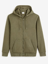 Celio Khaki pánská mikina s kapucí Celio Fepiquet