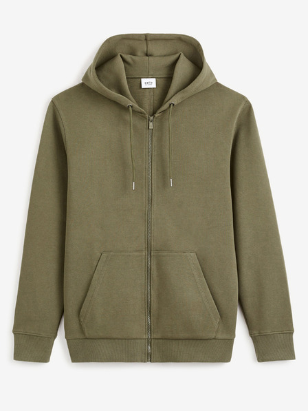 Celio Khaki pánská mikina s kapucí Celio Fepiquet