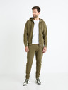 Celio Khaki pánská mikina s kapucí Celio Fepiquet
