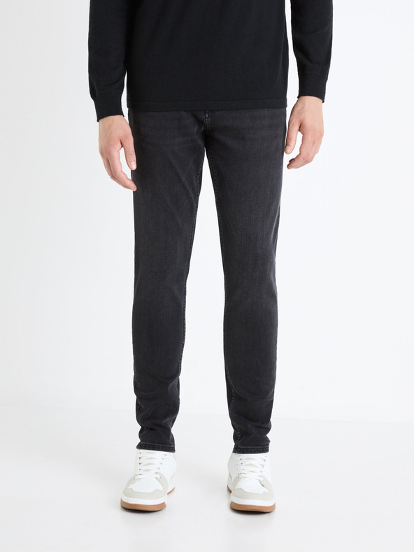 Celio Černé pánské slim fit džíny Celio Foninety