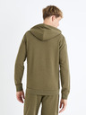 Celio Khaki pánská mikina s kapucí Celio Fethree