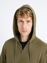 Celio Khaki pánská mikina s kapucí Celio Fethree