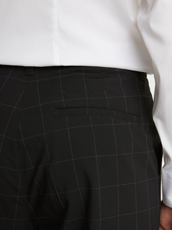 Celio Černé pánské kostkované zkrácené kalhoty Celio Fonoel