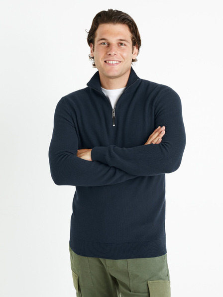 Celio Tmavě modrý pánský svetr Celio Celim