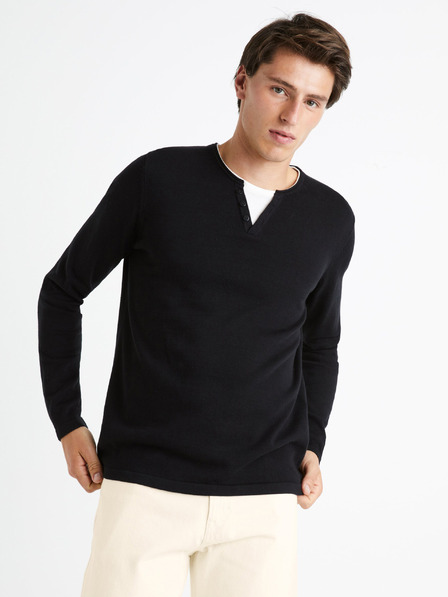Celio Černý pánský svetr Celio Felano