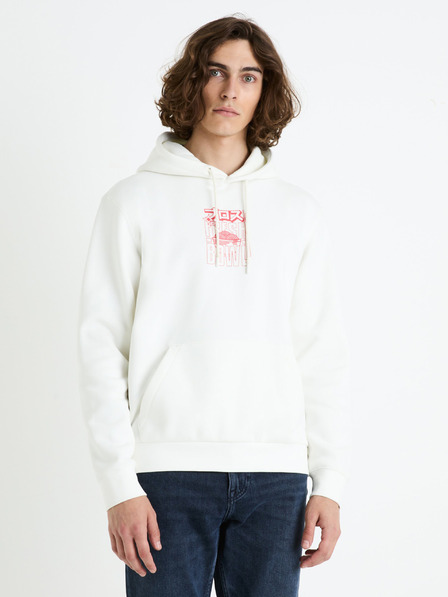 Celio Krémová pánská mikina s kapucí Celio Fejabowl