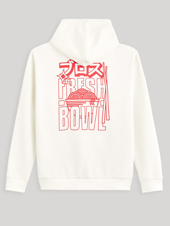 Celio Krémová pánská mikina s kapucí Celio Fejabowl