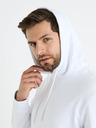 Celio Bílá pánská mikina s kapucí Celio Fesix