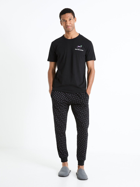 Celio Černé pánské vzorované pyžamo Celio Fipyauber