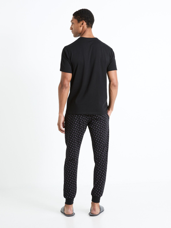 Celio Černé pánské vzorované pyžamo Celio Fipyauber