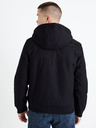 Celio Tmavě modrá pánská bunda s umělým kožíškem Celio Fuhoodie