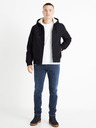 Celio Tmavě modrá pánská bunda s umělým kožíškem Celio Fuhoodie