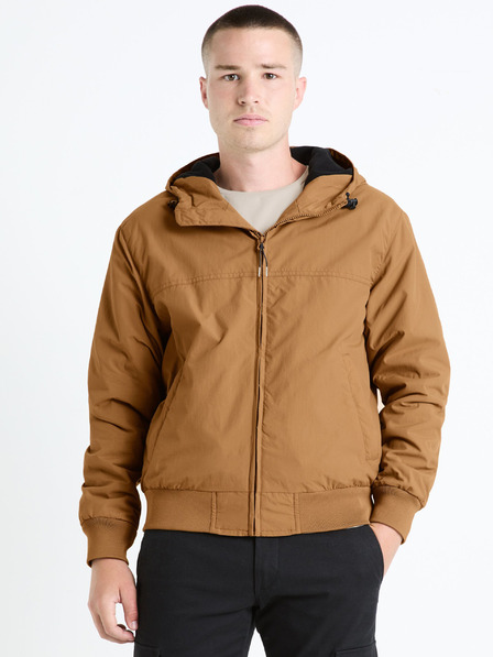 Celio Hnědá pánská bunda Celio Fuhoodie2