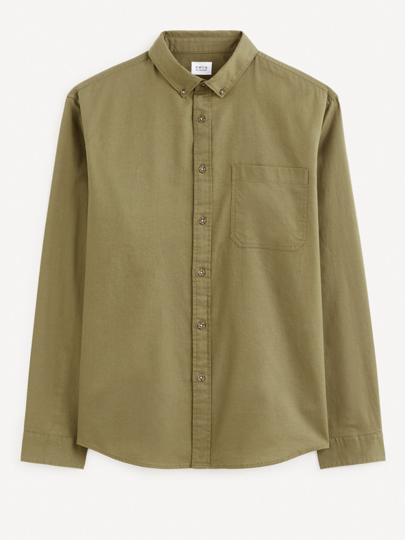 Celio Khaki pánská košile Celio Farobone2