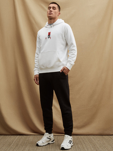 Celio Bílá pánská mikina s kapucí Celio Muhammad Ali