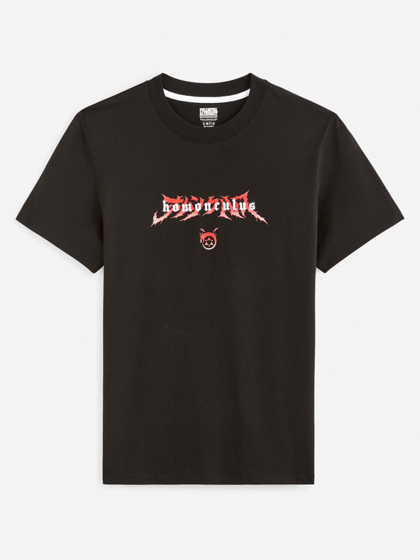 Celio Černé pánské tričko Celio Fullmetal Alchemist