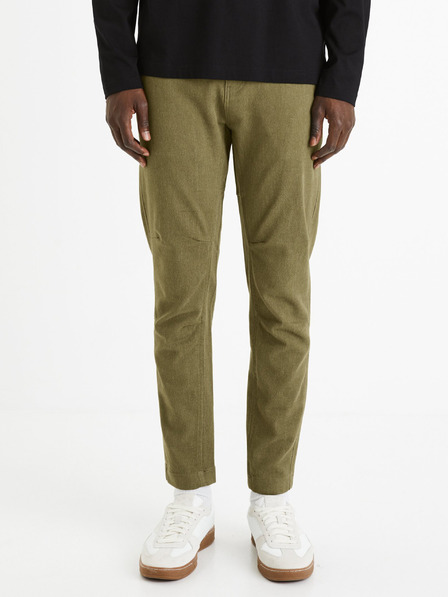 Celio Khaki pánské zkrácené kalhoty Celio Fodamso
