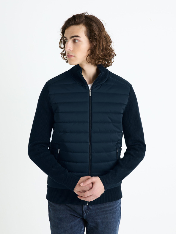Celio Tmavě modrá pánská lehká prošívaná bunda Celio Fergus
