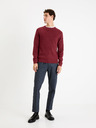 Celio Vínový pánský basic svetr Celio Femoon
