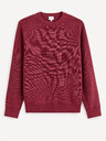 Celio Vínový pánský basic svetr Celio Femoon