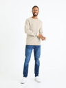 Celio Béžový pánský basic svetr Celio Femoon
