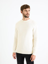 Celio Krémový pánský basic svetr Celio Beclo