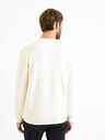 Celio Krémový pánský basic svetr Celio Beclo