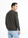 Celio Tmavě šedý pánský basic svetr Celio Decotonv