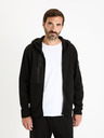 Celio Černá pánská mikina na zip s kapucí Celio Fecoldyoke