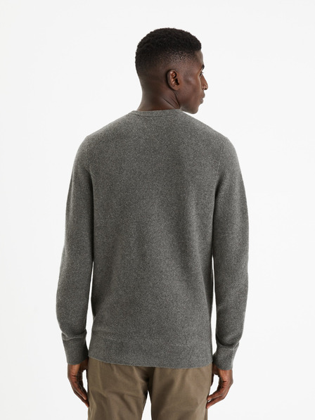Celio Šedý pánský basic svetr Celio Felinode